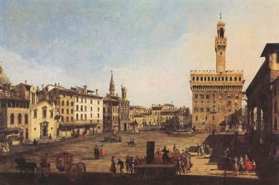 Bernardo Bellotto Piazza della Signoria in Florence (mk08) Sweden oil painting art